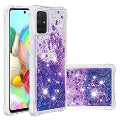 Silikon Hülle Handyhülle Gummi Schutzhülle Flexible Tasche Bling-Bling S01 für Samsung Galaxy A71 5G Violett
