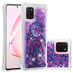 Silikon Hülle Handyhülle Gummi Schutzhülle Flexible Tasche Bling-Bling S01 für Samsung Galaxy A81 Violett