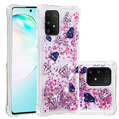 Silikon Hülle Handyhülle Gummi Schutzhülle Flexible Tasche Bling-Bling S01 für Samsung Galaxy A91 Pink