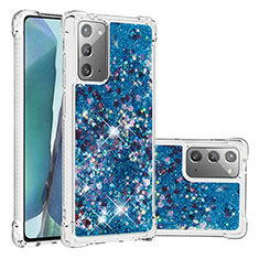 Silikon Hülle Handyhülle Gummi Schutzhülle Flexible Tasche Bling-Bling S01 für Samsung Galaxy Note 20 5G Blau