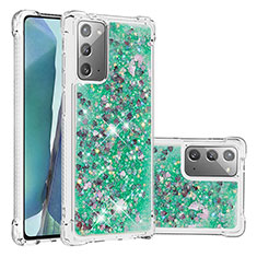 Silikon Hülle Handyhülle Gummi Schutzhülle Flexible Tasche Bling-Bling S01 für Samsung Galaxy Note 20 5G Grün