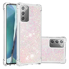 Silikon Hülle Handyhülle Gummi Schutzhülle Flexible Tasche Bling-Bling S01 für Samsung Galaxy Note 20 5G Rosa