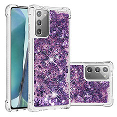 Silikon Hülle Handyhülle Gummi Schutzhülle Flexible Tasche Bling-Bling S01 für Samsung Galaxy Note 20 5G Violett