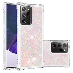 Silikon Hülle Handyhülle Gummi Schutzhülle Flexible Tasche Bling-Bling S01 für Samsung Galaxy Note 20 Ultra 5G Rosa