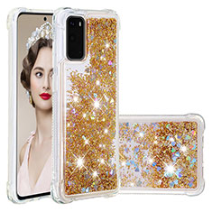 Silikon Hülle Handyhülle Gummi Schutzhülle Flexible Tasche Bling-Bling S01 für Samsung Galaxy S20 5G Gold