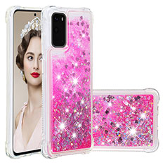 Silikon Hülle Handyhülle Gummi Schutzhülle Flexible Tasche Bling-Bling S01 für Samsung Galaxy S20 5G Pink