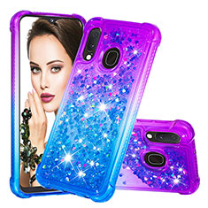Silikon Hülle Handyhülle Gummi Schutzhülle Flexible Tasche Bling-Bling S02 für Samsung Galaxy A20e Violett