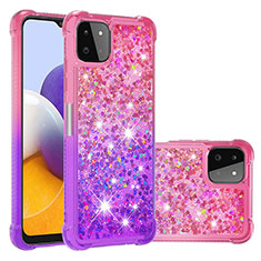 Silikon Hülle Handyhülle Gummi Schutzhülle Flexible Tasche Bling-Bling S02 für Samsung Galaxy A22 5G Pink