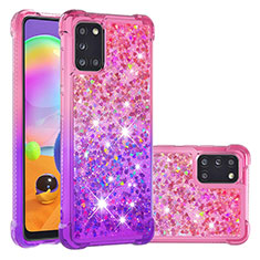 Silikon Hülle Handyhülle Gummi Schutzhülle Flexible Tasche Bling-Bling S02 für Samsung Galaxy A31 Pink