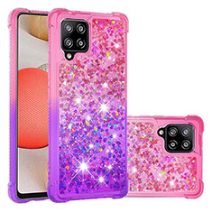 Silikon Hülle Handyhülle Gummi Schutzhülle Flexible Tasche Bling-Bling S02 für Samsung Galaxy A42 5G Pink