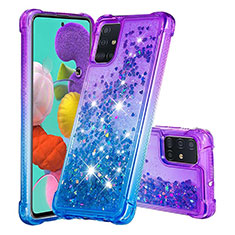 Silikon Hülle Handyhülle Gummi Schutzhülle Flexible Tasche Bling-Bling S02 für Samsung Galaxy A51 4G Violett