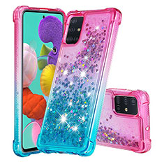 Silikon Hülle Handyhülle Gummi Schutzhülle Flexible Tasche Bling-Bling S02 für Samsung Galaxy A51 5G Rosa