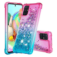 Silikon Hülle Handyhülle Gummi Schutzhülle Flexible Tasche Bling-Bling S02 für Samsung Galaxy A71 5G Rosa