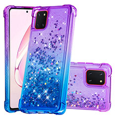 Silikon Hülle Handyhülle Gummi Schutzhülle Flexible Tasche Bling-Bling S02 für Samsung Galaxy A81 Violett