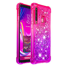 Silikon Hülle Handyhülle Gummi Schutzhülle Flexible Tasche Bling-Bling S02 für Samsung Galaxy A9 Star Pro Pink
