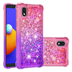 Silikon Hülle Handyhülle Gummi Schutzhülle Flexible Tasche Bling-Bling S02 für Samsung Galaxy M01 Core Pink