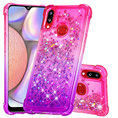 Silikon Hülle Handyhülle Gummi Schutzhülle Flexible Tasche Bling-Bling S02 für Samsung Galaxy M01s Pink