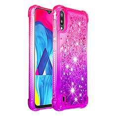 Silikon Hülle Handyhülle Gummi Schutzhülle Flexible Tasche Bling-Bling S02 für Samsung Galaxy M10 Pink