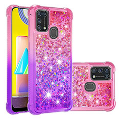 Silikon Hülle Handyhülle Gummi Schutzhülle Flexible Tasche Bling-Bling S02 für Samsung Galaxy M21s Pink