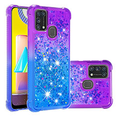 Silikon Hülle Handyhülle Gummi Schutzhülle Flexible Tasche Bling-Bling S02 für Samsung Galaxy M21s Violett