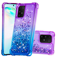 Silikon Hülle Handyhülle Gummi Schutzhülle Flexible Tasche Bling-Bling S02 für Samsung Galaxy M80S Violett