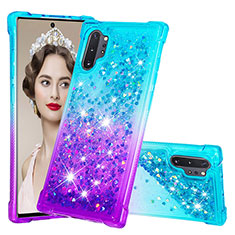 Silikon Hülle Handyhülle Gummi Schutzhülle Flexible Tasche Bling-Bling S02 für Samsung Galaxy Note 10 Plus 5G Hellblau