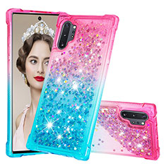 Silikon Hülle Handyhülle Gummi Schutzhülle Flexible Tasche Bling-Bling S02 für Samsung Galaxy Note 10 Plus 5G Rosa