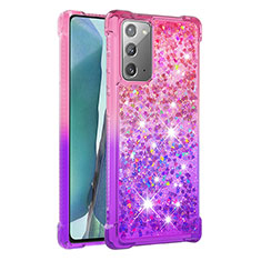 Silikon Hülle Handyhülle Gummi Schutzhülle Flexible Tasche Bling-Bling S02 für Samsung Galaxy Note 20 5G Pink