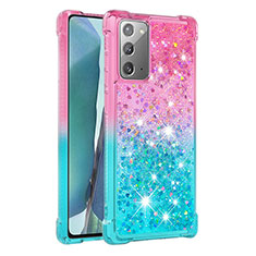 Silikon Hülle Handyhülle Gummi Schutzhülle Flexible Tasche Bling-Bling S02 für Samsung Galaxy Note 20 5G Rosa