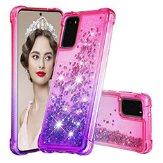 Silikon Hülle Handyhülle Gummi Schutzhülle Flexible Tasche Bling-Bling S02 für Samsung Galaxy S20 5G Pink