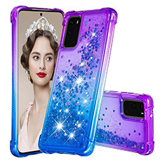 Silikon Hülle Handyhülle Gummi Schutzhülle Flexible Tasche Bling-Bling S02 für Samsung Galaxy S20 5G Violett