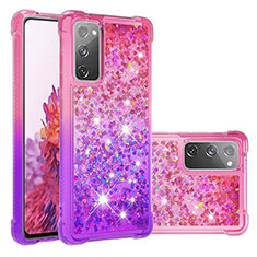 Silikon Hülle Handyhülle Gummi Schutzhülle Flexible Tasche Bling-Bling S02 für Samsung Galaxy S20 FE (2022) 5G Pink