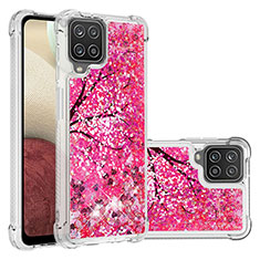 Silikon Hülle Handyhülle Gummi Schutzhülle Flexible Tasche Bling-Bling S03 für Samsung Galaxy A12 Nacho Pink