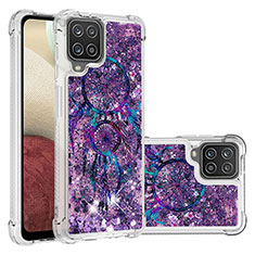 Silikon Hülle Handyhülle Gummi Schutzhülle Flexible Tasche Bling-Bling S03 für Samsung Galaxy A12 Nacho Violett