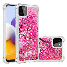 Silikon Hülle Handyhülle Gummi Schutzhülle Flexible Tasche Bling-Bling S03 für Samsung Galaxy A22 5G Pink