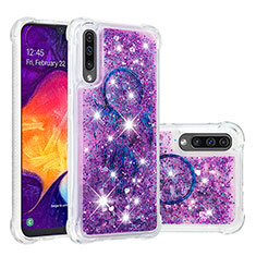Silikon Hülle Handyhülle Gummi Schutzhülle Flexible Tasche Bling-Bling S03 für Samsung Galaxy A50S Violett