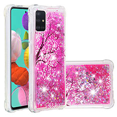 Silikon Hülle Handyhülle Gummi Schutzhülle Flexible Tasche Bling-Bling S03 für Samsung Galaxy A51 4G Pink