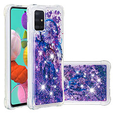 Silikon Hülle Handyhülle Gummi Schutzhülle Flexible Tasche Bling-Bling S03 für Samsung Galaxy A51 4G Violett