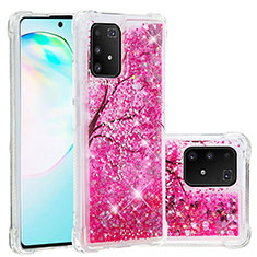 Silikon Hülle Handyhülle Gummi Schutzhülle Flexible Tasche Bling-Bling S03 für Samsung Galaxy A91 Pink