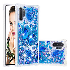 Silikon Hülle Handyhülle Gummi Schutzhülle Flexible Tasche Bling-Bling S03 für Samsung Galaxy Note 10 Plus 5G Blau