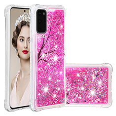 Silikon Hülle Handyhülle Gummi Schutzhülle Flexible Tasche Bling-Bling S03 für Samsung Galaxy S20 5G Pink