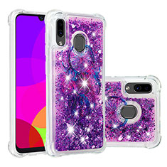 Silikon Hülle Handyhülle Gummi Schutzhülle Flexible Tasche Bling-Bling S04 für Samsung Galaxy A20 Violett