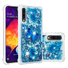 Silikon Hülle Handyhülle Gummi Schutzhülle Flexible Tasche Bling-Bling S04 für Samsung Galaxy A30S Blau