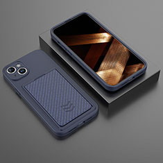 Silikon Hülle Handyhülle Gummi Schutzhülle Flexible Tasche KC1 für Apple iPhone 14 Plus Blau
