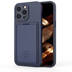 Silikon Hülle Handyhülle Gummi Schutzhülle Flexible Tasche KC2 für Apple iPhone 15 Pro Max Blau