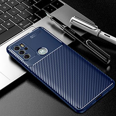 Silikon Hülle Handyhülle Gummi Schutzhülle Flexible Tasche Köper für Motorola Moto G60s Blau