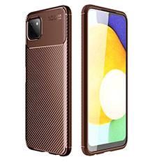 Silikon Hülle Handyhülle Gummi Schutzhülle Flexible Tasche Köper für Samsung Galaxy A22 5G Braun