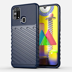 Silikon Hülle Handyhülle Gummi Schutzhülle Flexible Tasche Köper für Samsung Galaxy M21s Blau