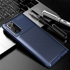 Silikon Hülle Handyhülle Gummi Schutzhülle Flexible Tasche Köper für Samsung Galaxy Note 20 5G Blau
