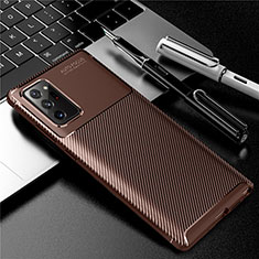 Silikon Hülle Handyhülle Gummi Schutzhülle Flexible Tasche Köper für Samsung Galaxy Note 20 5G Braun